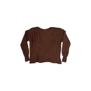 Free People Be There Pullover Sweater Loose Knit in Chocolate Brown - Size Small